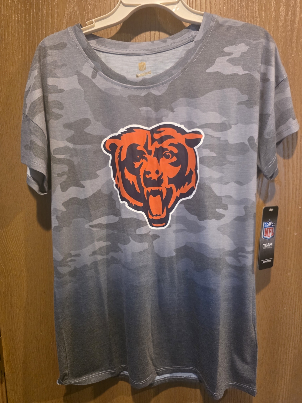 NFL Gray Camo Short-Sleeve Tee with Orange Bear Logo